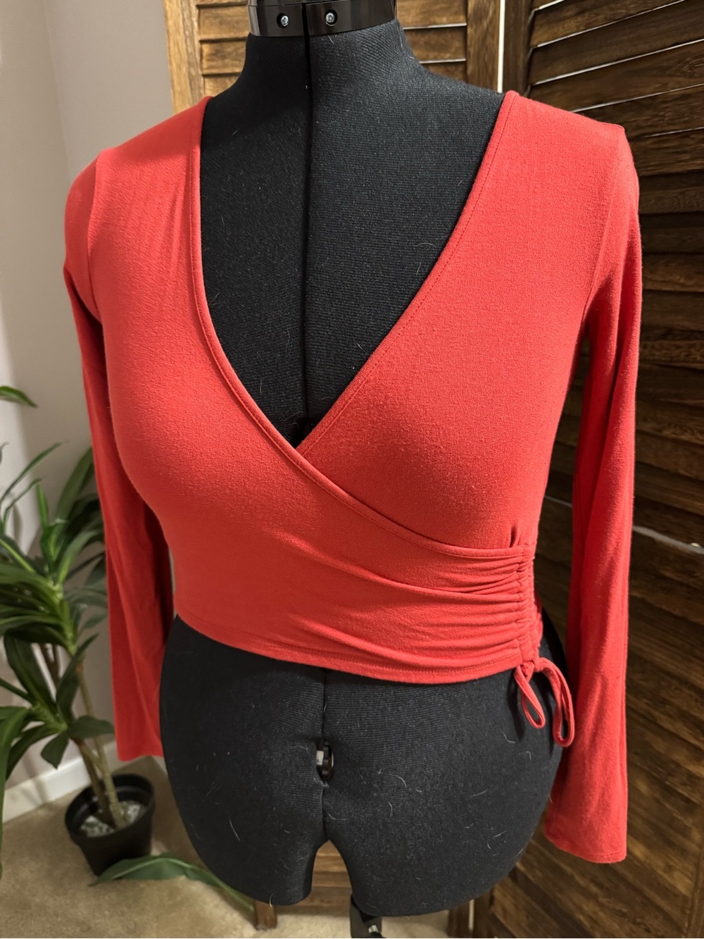 Forever 21 crop top wrap tie S